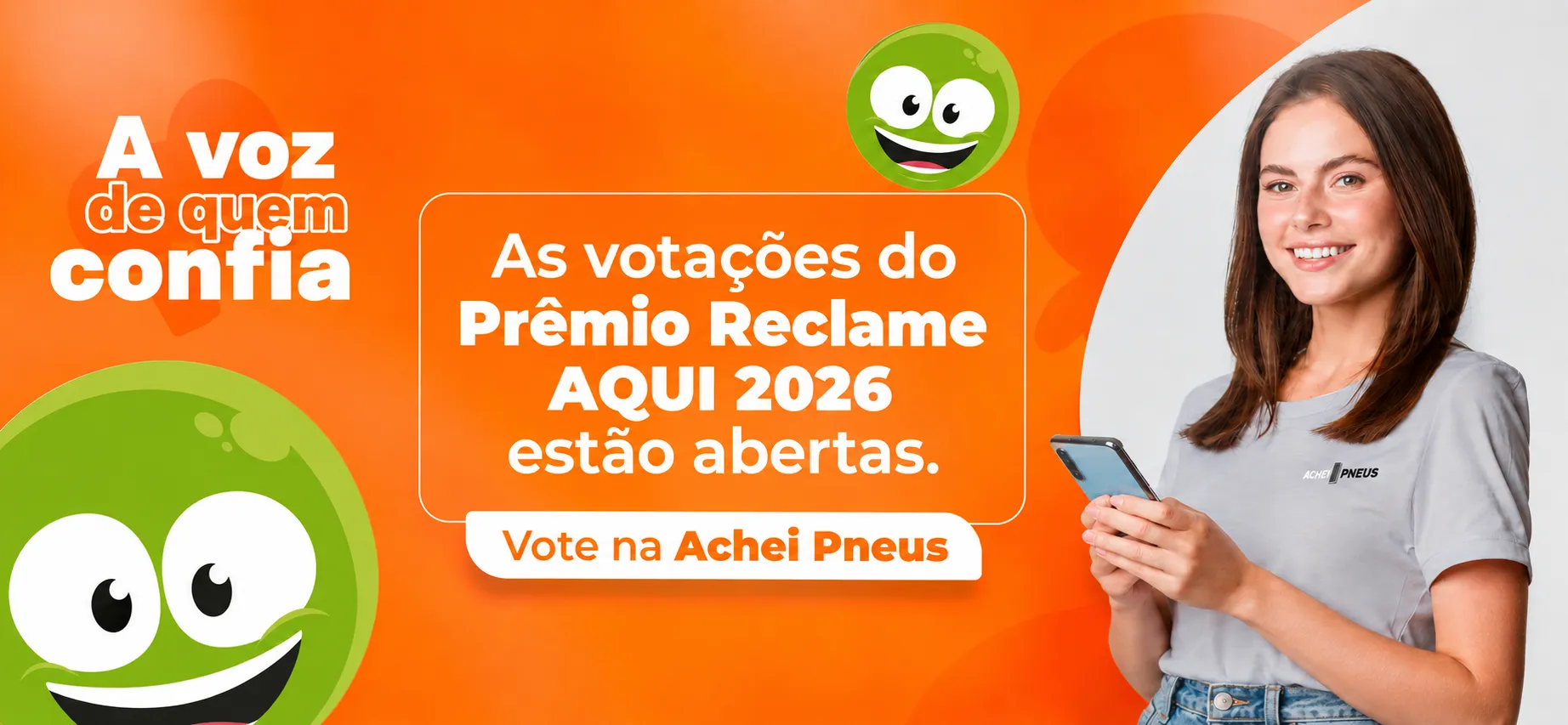 Vote na Achei Pneus no Prêmio Reclame Aqui 2026